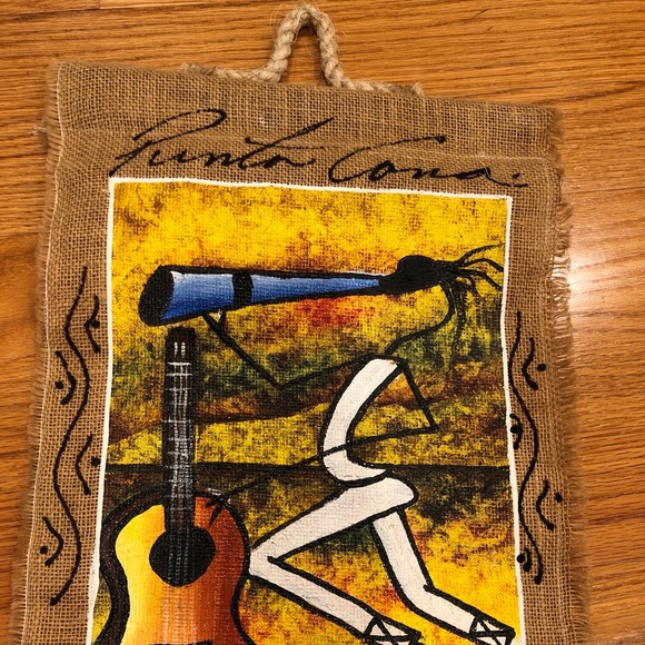 Abstract Guitar Music Painting on Jute Canvas